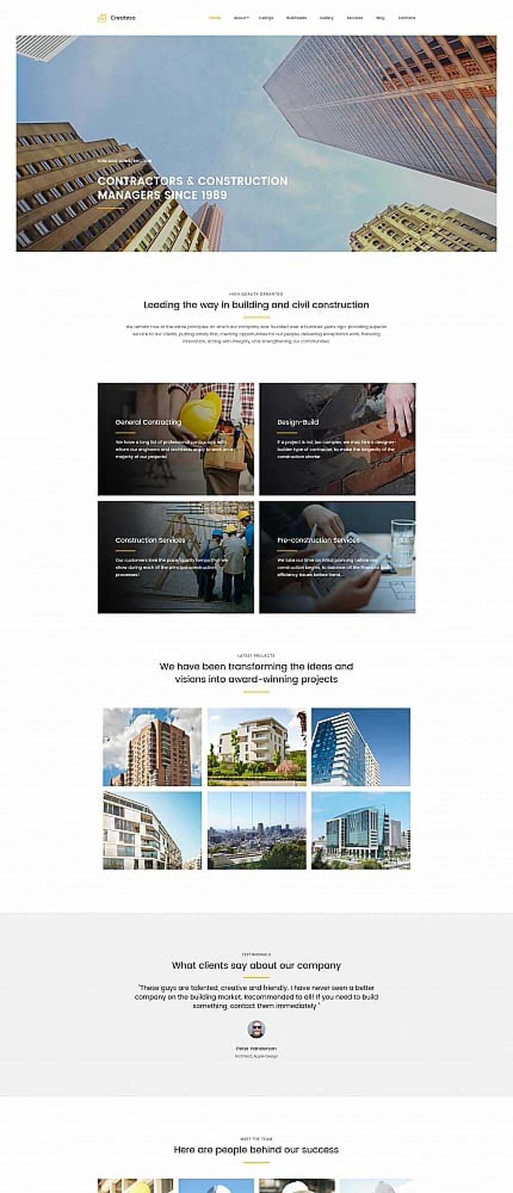 Createso - Civil Engineering Premium Moto CMS 3 Template