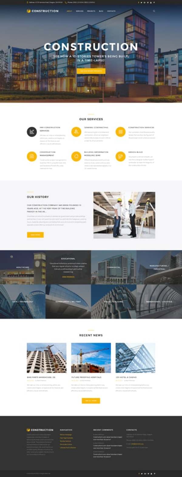 Construction Company HTML5 Website Template