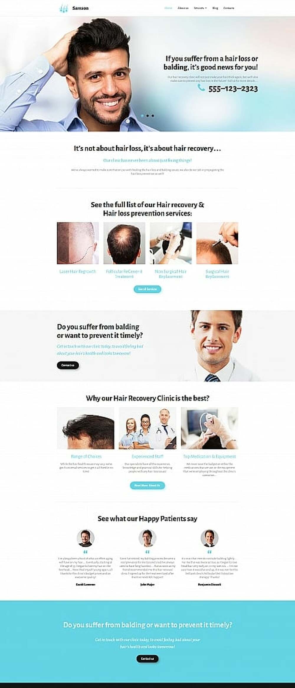 Samson - Hair Recovery Clinic Responsive Moto CMS 3 Template