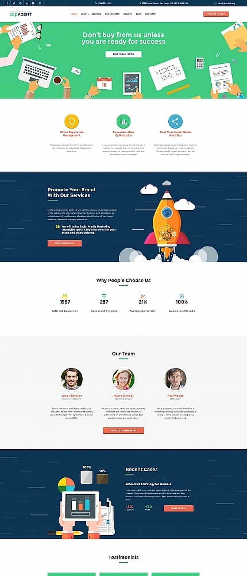 Marketing& SEO Agency Moto CMS 3 Template