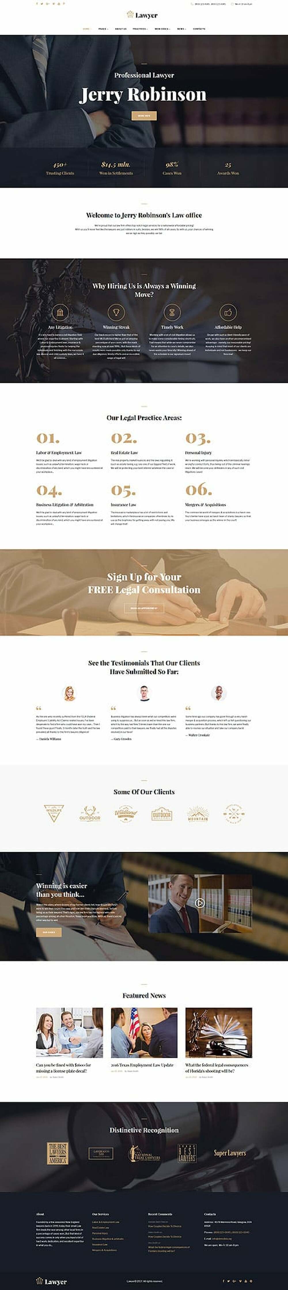 Lawyer& Attorney Multipage Website Template