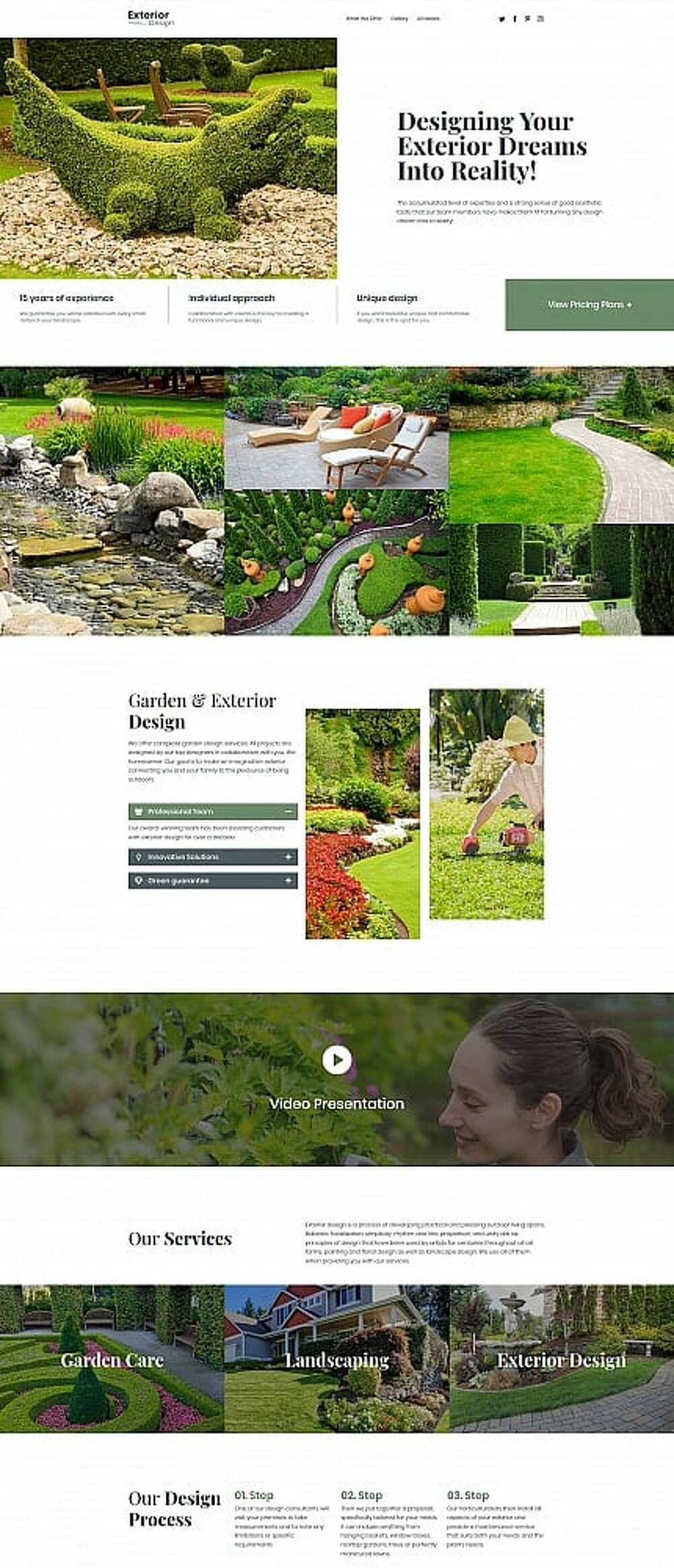 Landscape Design MotoCMS 3 Landing Page Template