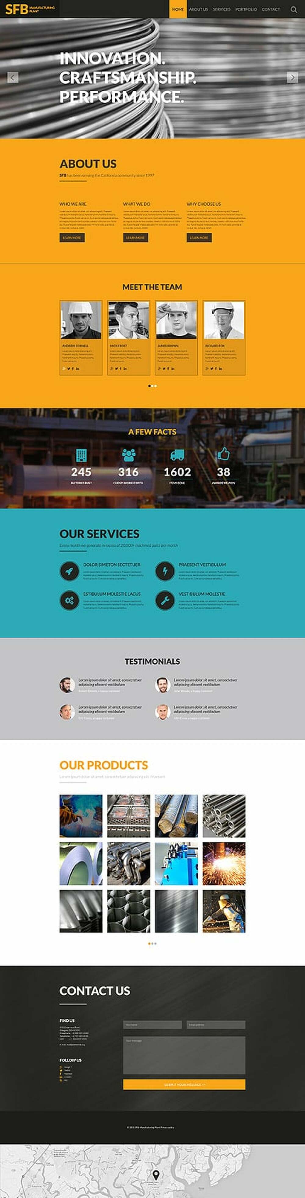 Industrial Responsive Website Template