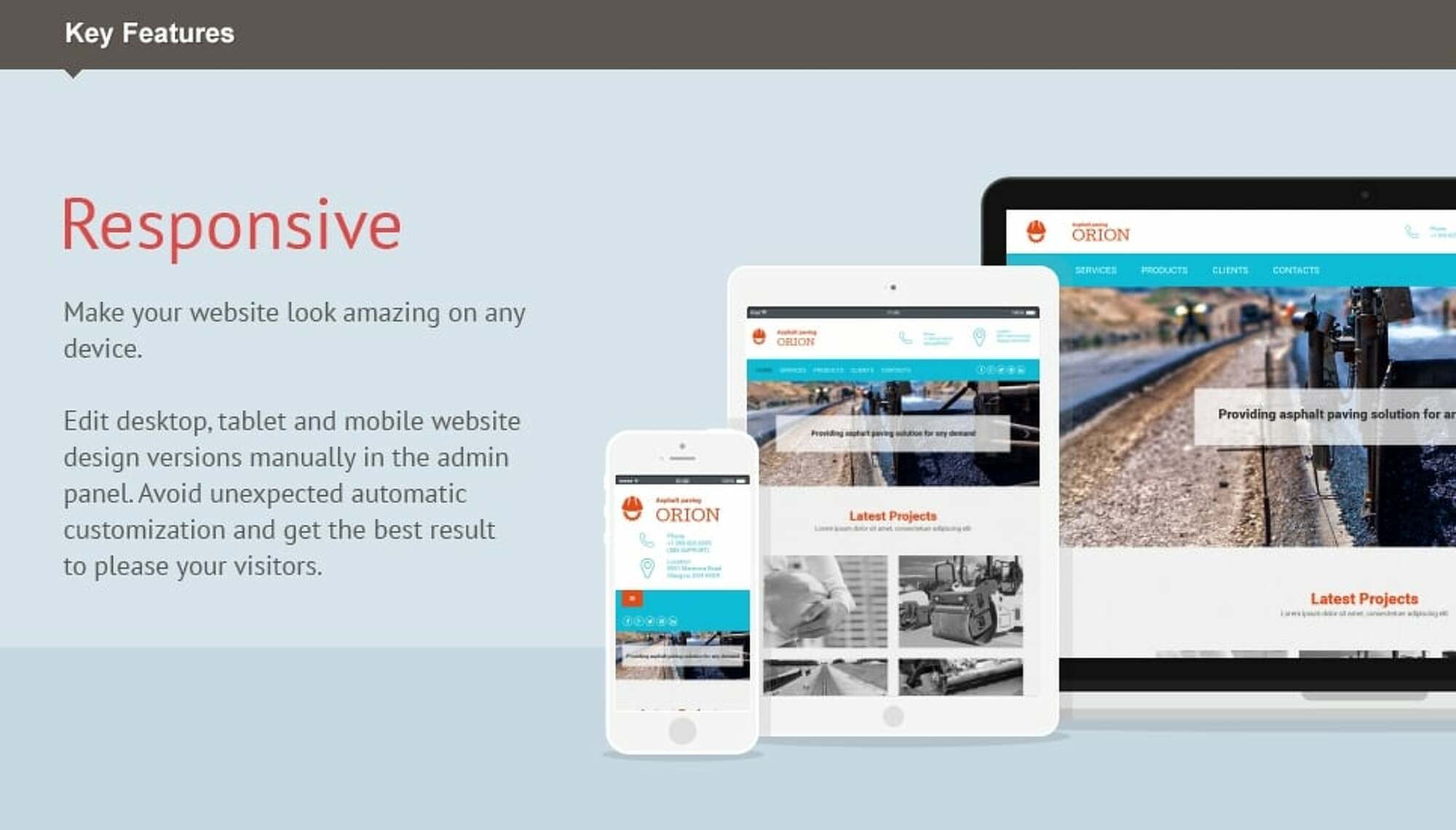 Paving Moto CMS 3 Template