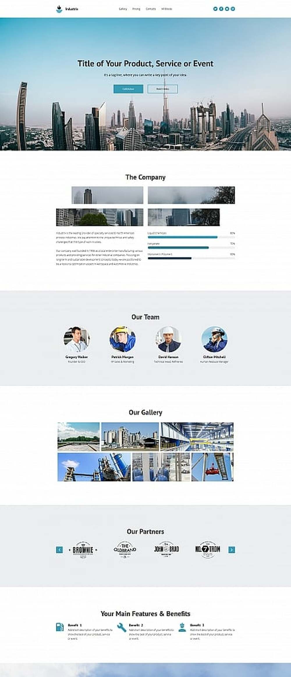 Industrix - MotoCMS 3 Landing Page Template