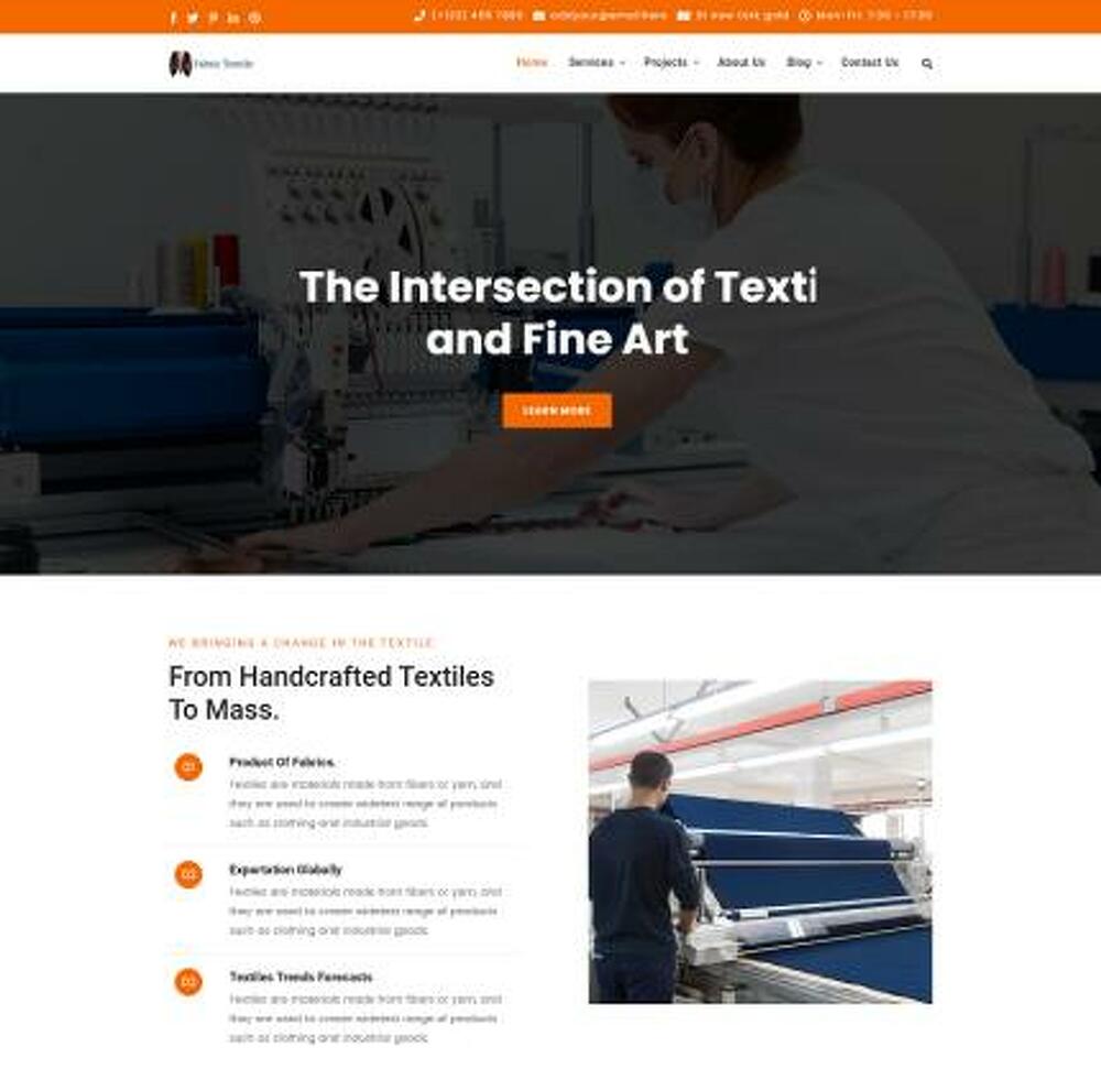 Textile Fabric Industry Html Template