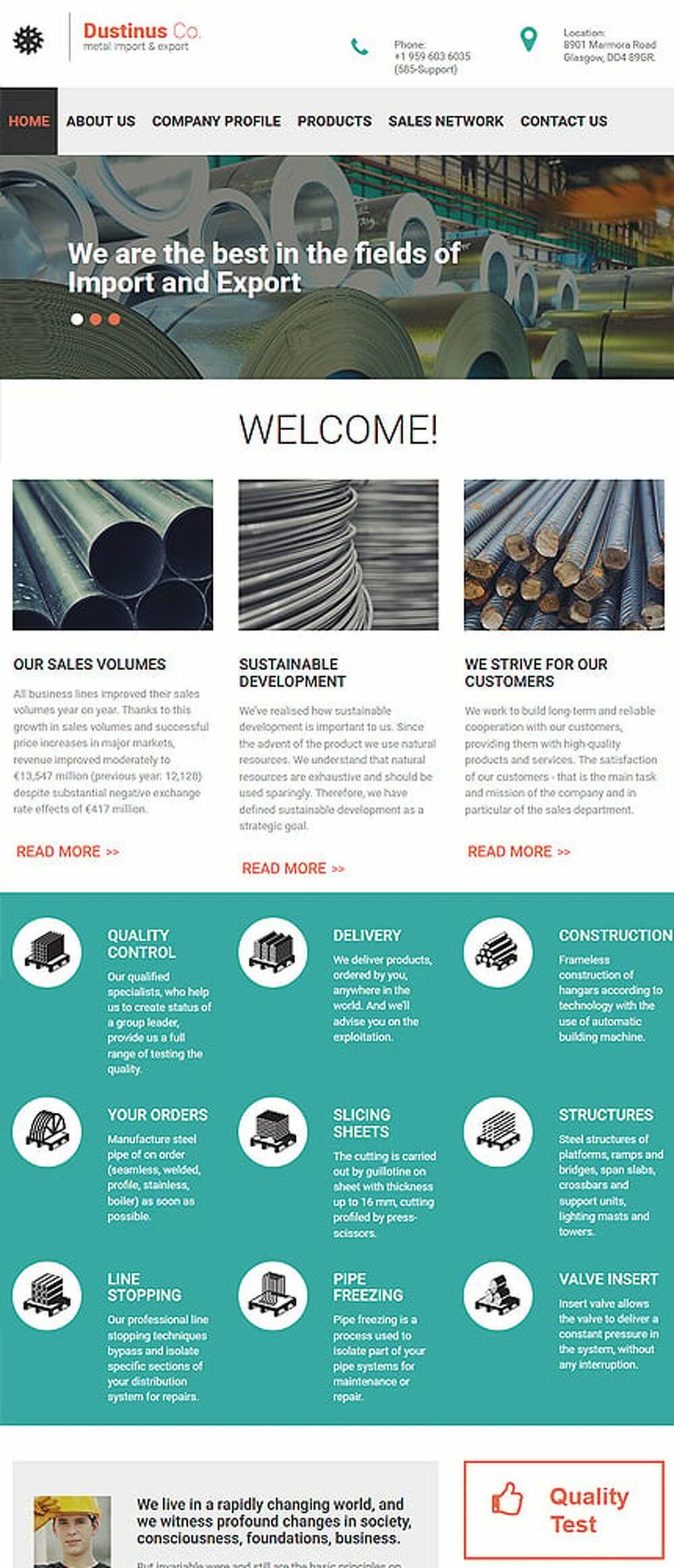 Steel Industry Moto CMS 3 Template