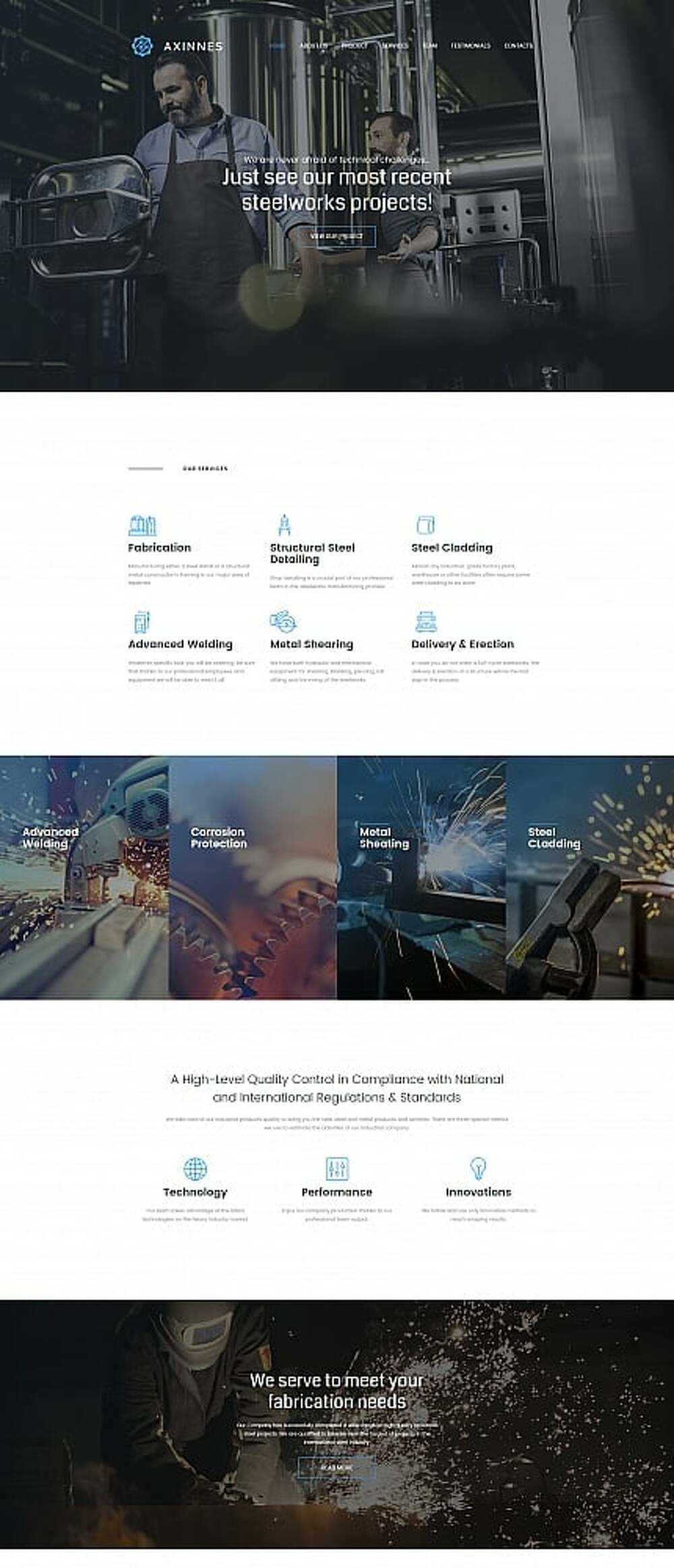 Axinnes - Steel Industrial Premium Moto CMS 3 Template